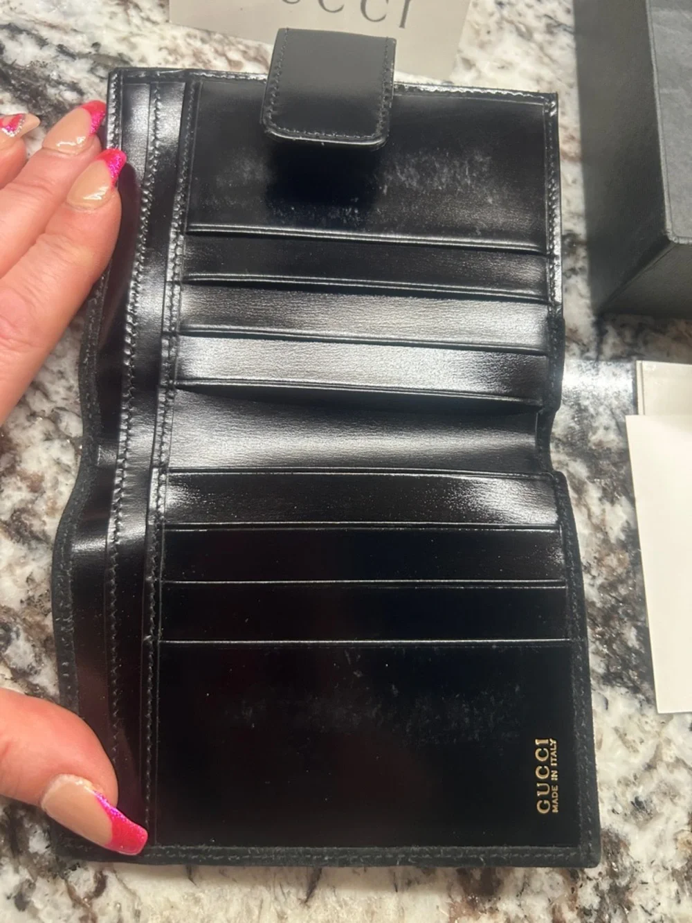 Gucci Black Suede Wallet with Gold Horsebit Hardware incl box and COA - Picture 6 of 11